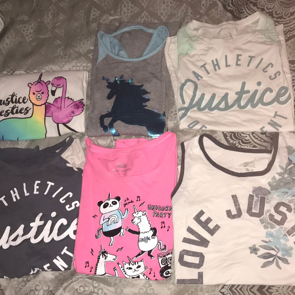 Lot of 6 Justice Tops